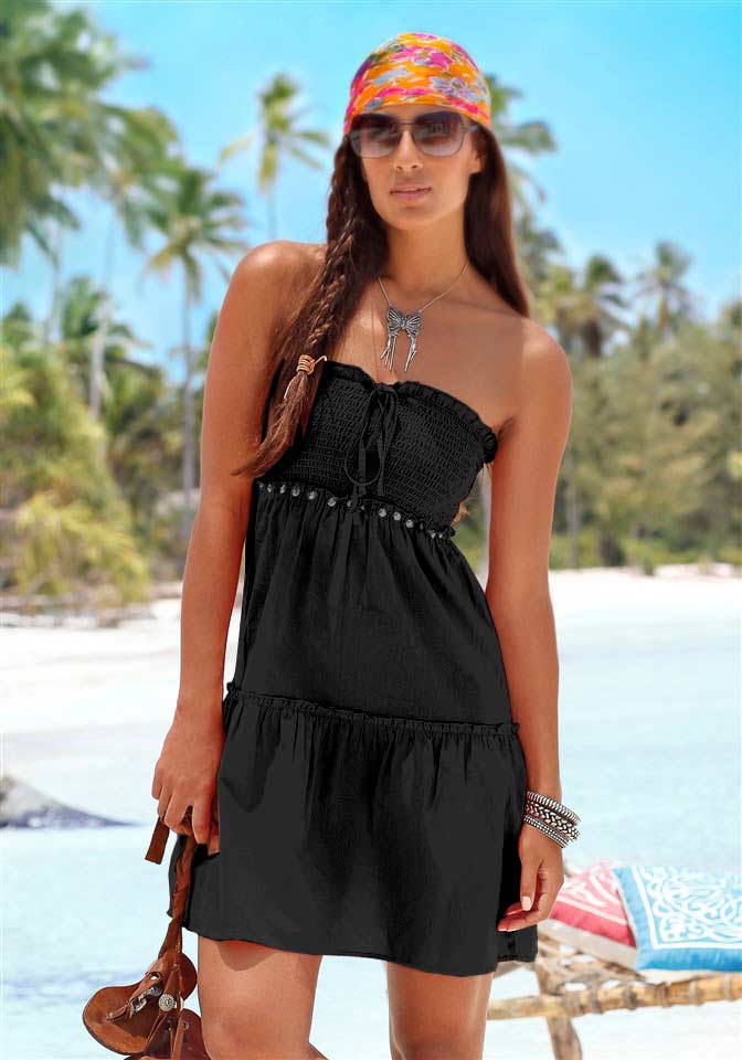 Beach Time Damen Strandkleid, schwarz