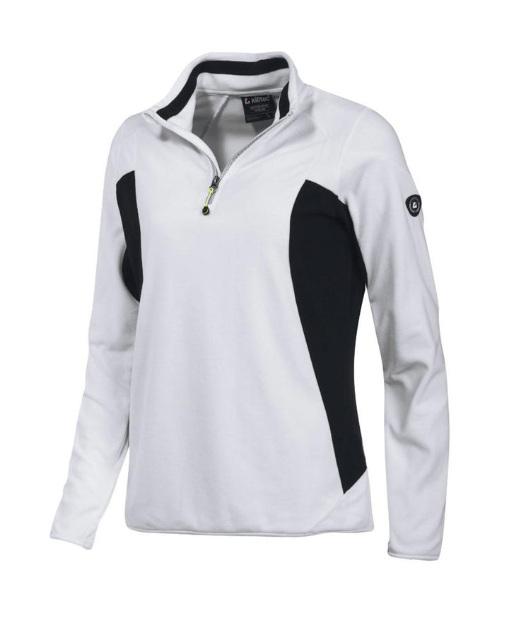 Killtec Marken-Fleeceshirt, weiß-schwarz