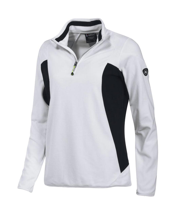 Killtec Marken-Fleeceshirt, weiß-schwarz