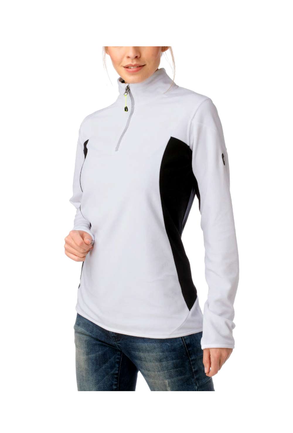 Killtec Marken-Fleeceshirt, weiß-schwarz