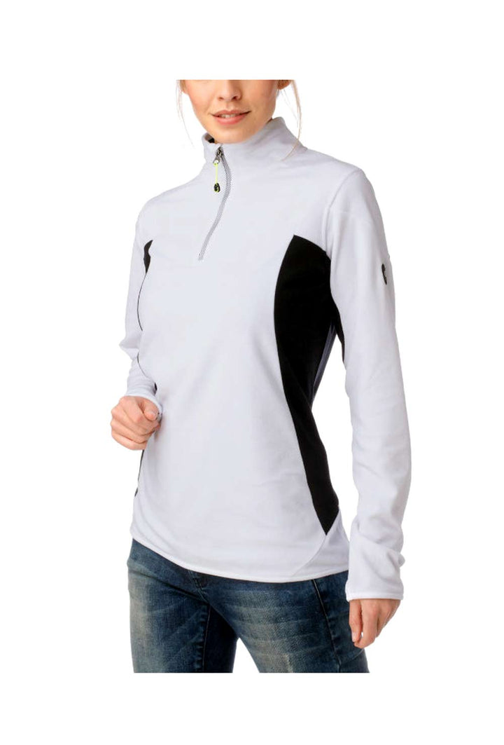 Killtec Marken-Fleeceshirt, weiß-schwarz