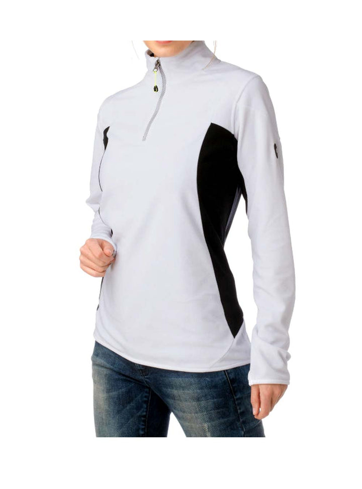 Killtec Marken-Fleeceshirt, weiß-schwarz