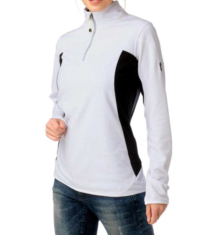 Killtec Marken-Fleeceshirt, weiß-schwarz