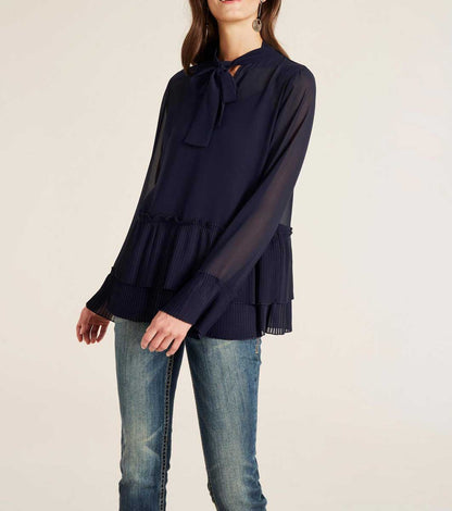 Heine Damen Chiffonbluse, marine