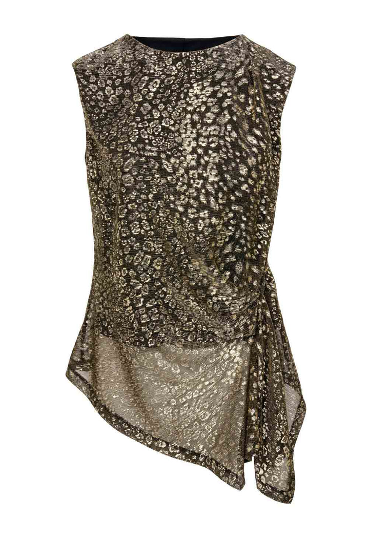 Heine Damen Blusentop, schwarz-golld
