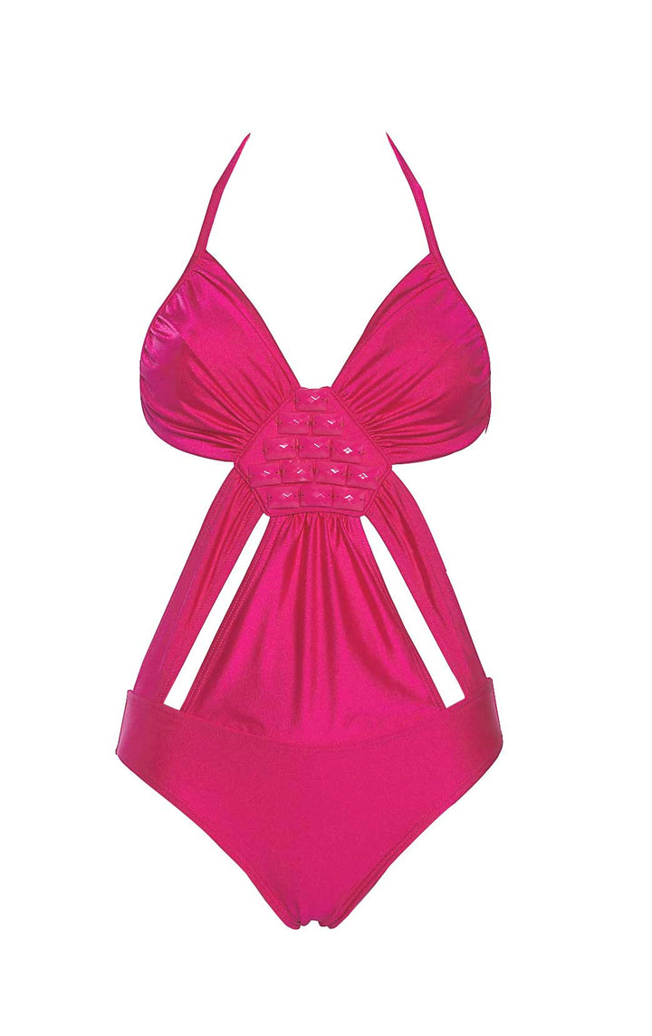 Apart Damen Monokini mit Jet-Stones, cyclam