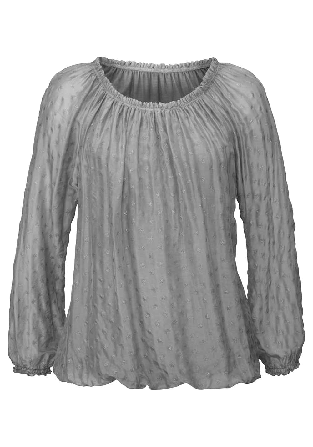 Zabaione Damen Marken-Bluse mit Seide "STARLETT", grau