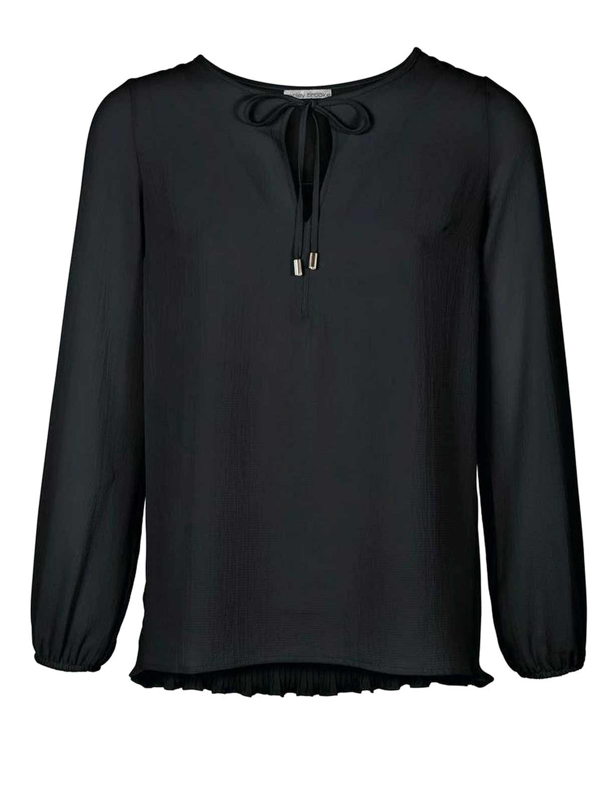 Ashley Brooke Damen Designer-Crêpe-Bluse, schwarz
