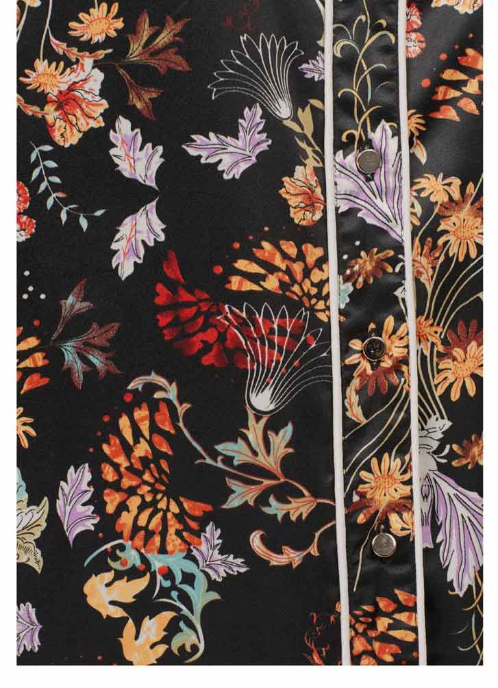 Aniston Damen Satinbluse, schwarz-bunt