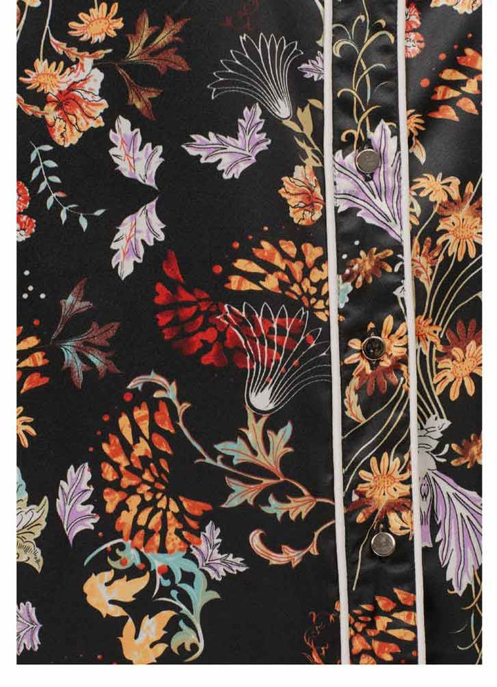 Aniston Damen Satinbluse, schwarz-bunt