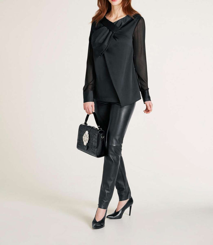 Ashley Brooke Damen Designer-Bluse, schwarz