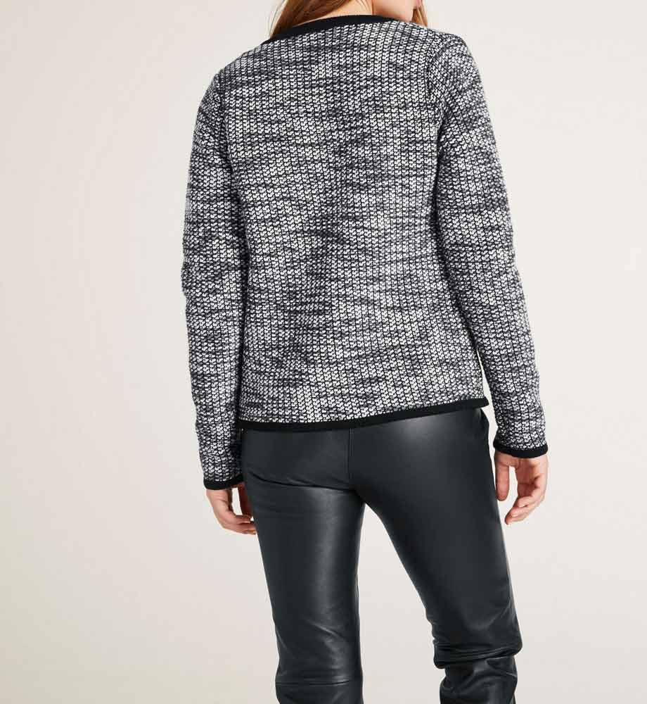 Ashley Brooke Damen Designer-Strickjacke, schwarz-weiß
