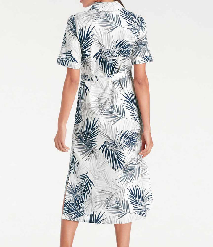 Ashley Brooke Damen Designer-Druckkleid, grau-marine
