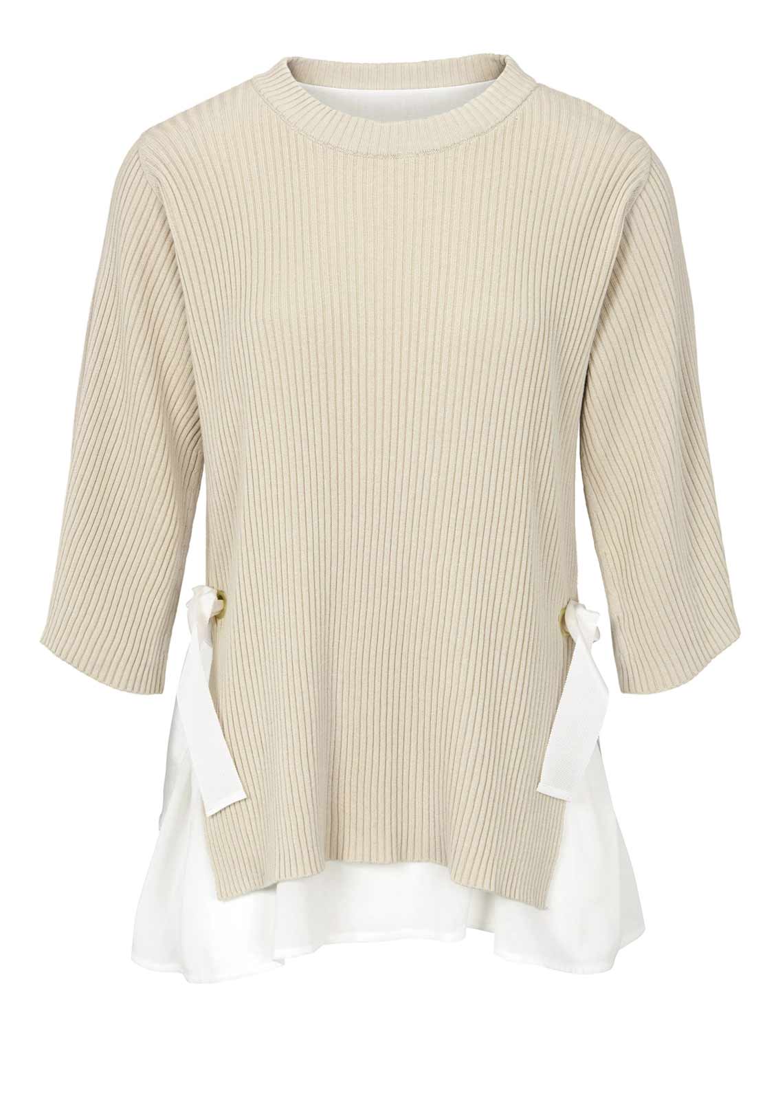 Ashley Brooke Damen Designer-Pullover-2-in-1, beige-ecru