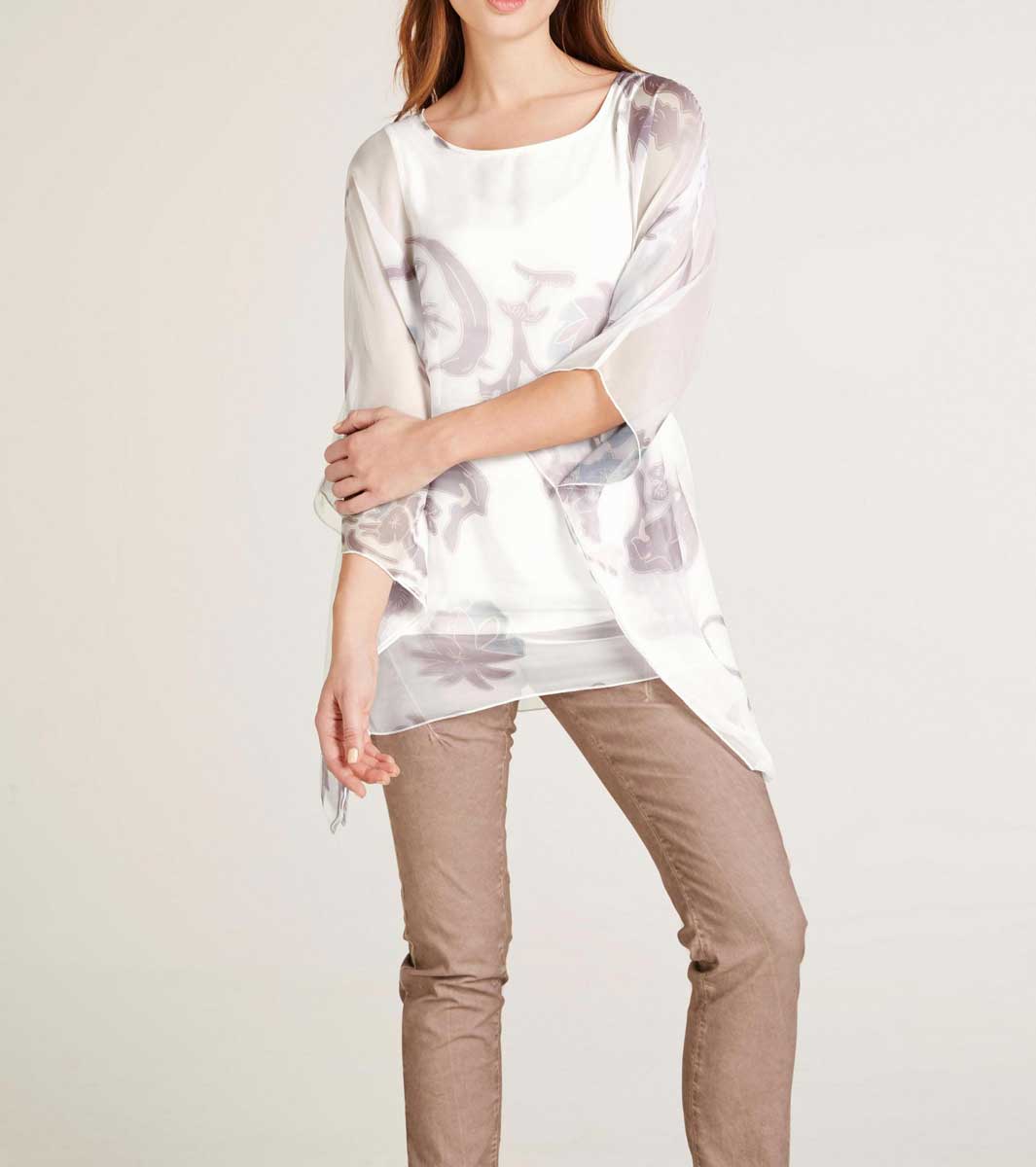 Heine Damen Blusenshirt, ecru-pastell