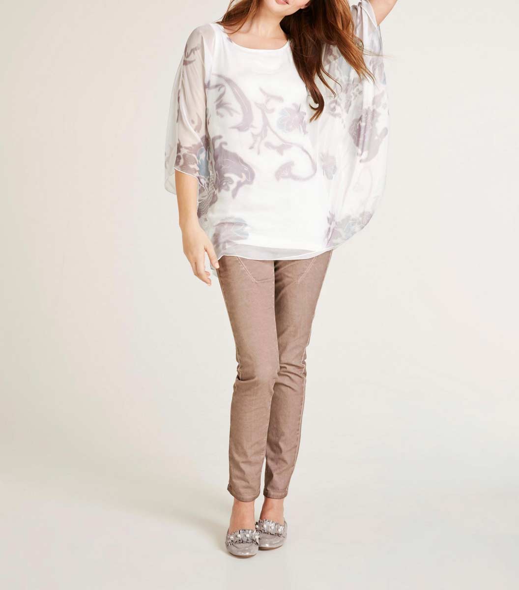 Heine Damen Blusenshirt, ecru-pastell