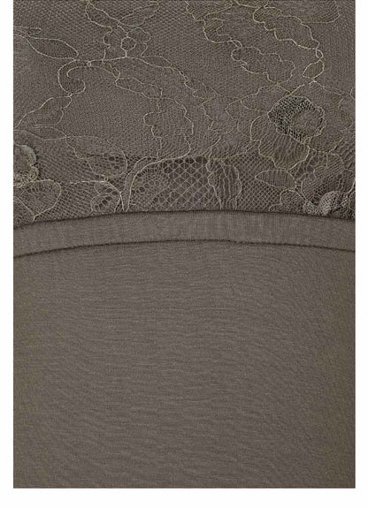 Buffalo Damen Marken-Bandeau-Maxikleid mit Spitze, taupe