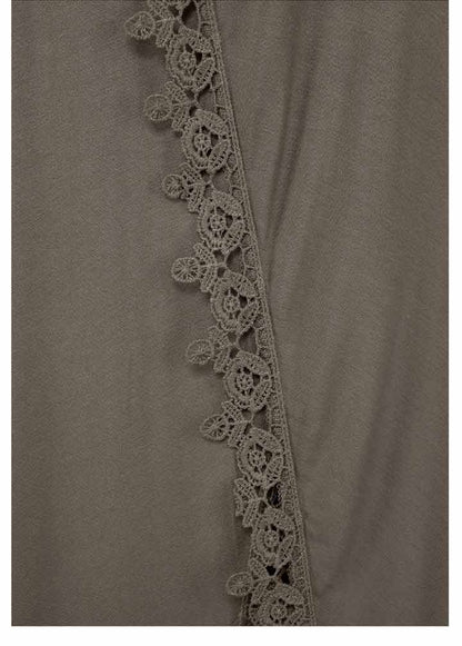 Buffalo Damen Marken-Bandeau-Maxikleid mit Spitze, taupe