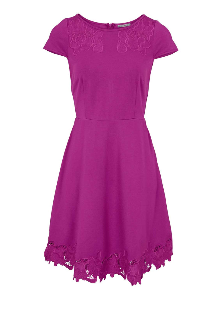 Ashley Brooke Damen Designer-Kleid mit Stickerei, pink