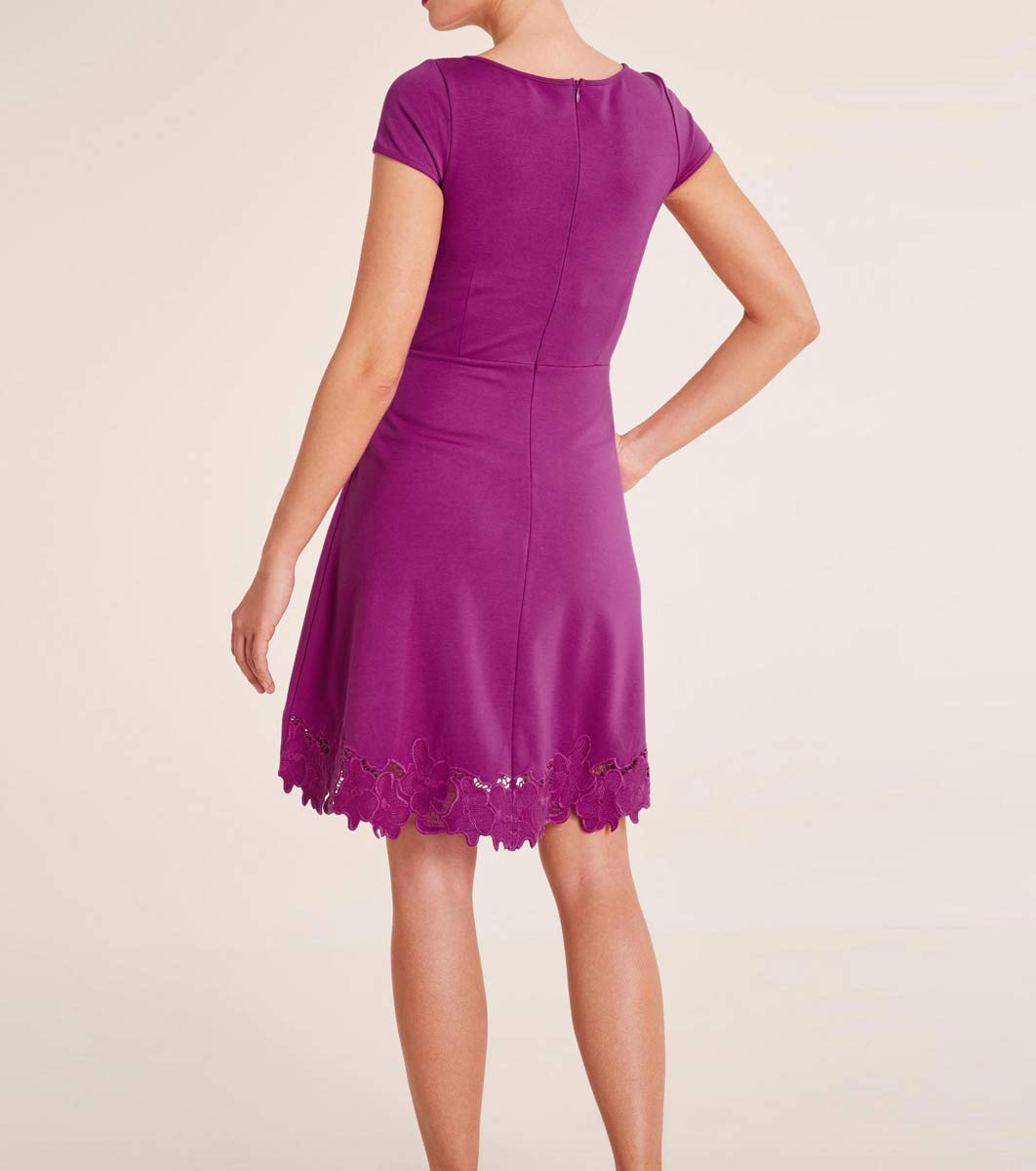 Ashley Brooke Damen Designer-Kleid mit Stickerei, pink