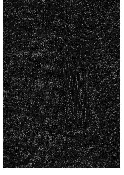 Ajc Damen-Strickponcho, schwarz-melange