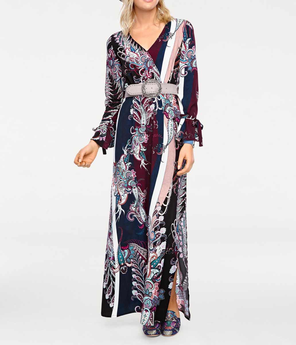 Rick Cardona Damen Designer-Maxi-Druckkleid, bunt