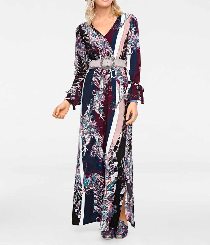 Rick Cardona Damen Designer-Maxi-Druckkleid, bunt