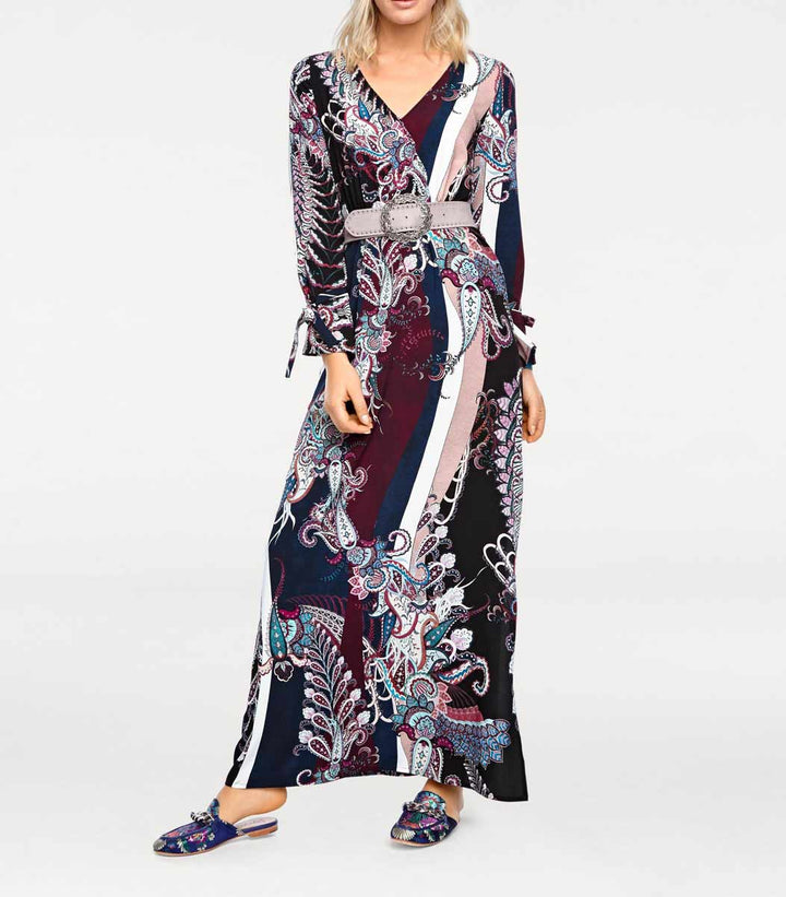 Rick Cardona Damen Designer-Maxi-Druckkleid, bunt