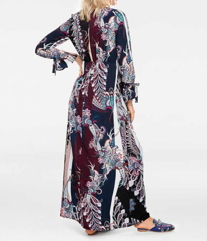 Rick Cardona Damen Designer-Maxi-Druckkleid, bunt