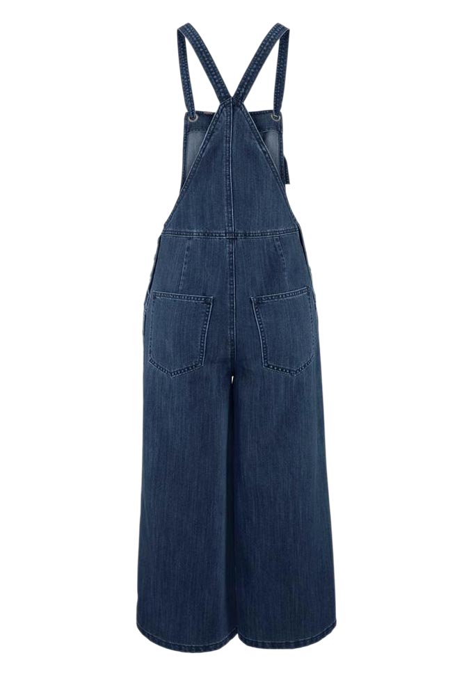 Tom Tailor Denim Damen Marken-Jeanslatzhose, blau
