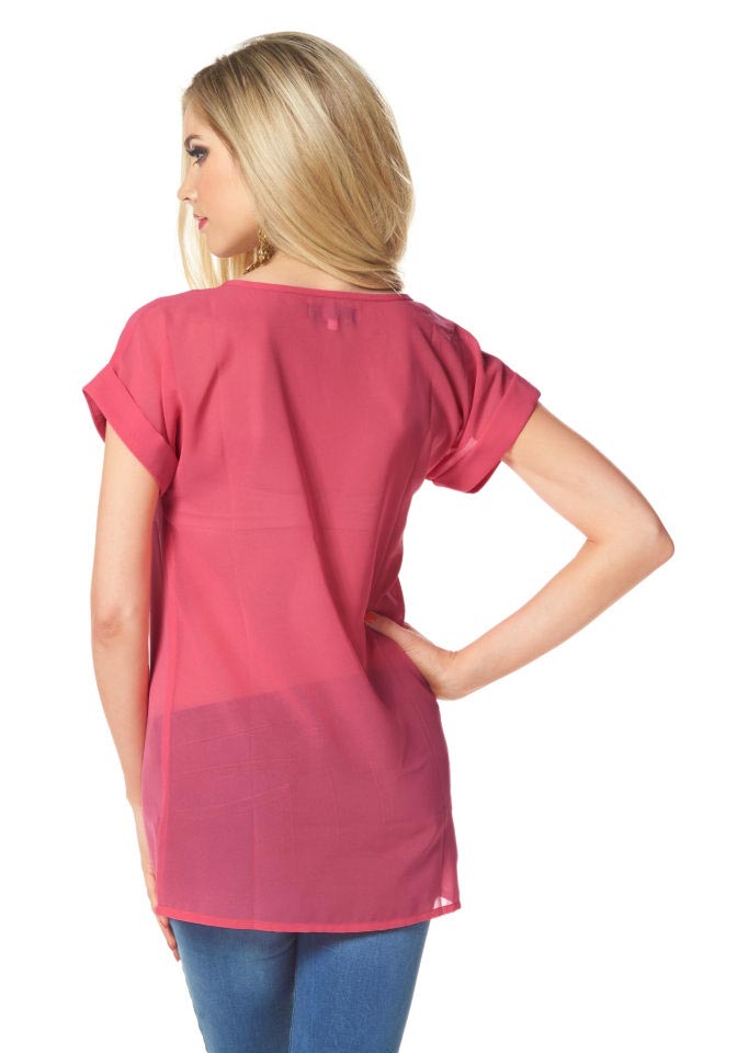 Melrose Damen Blusenshirt mit Strass, altrosé-gold