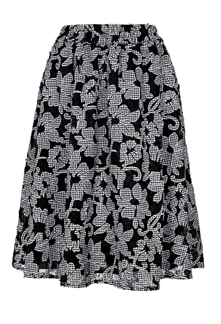 Rick Cardona Damen Designer-Spitzenrock, schwarz-weiß