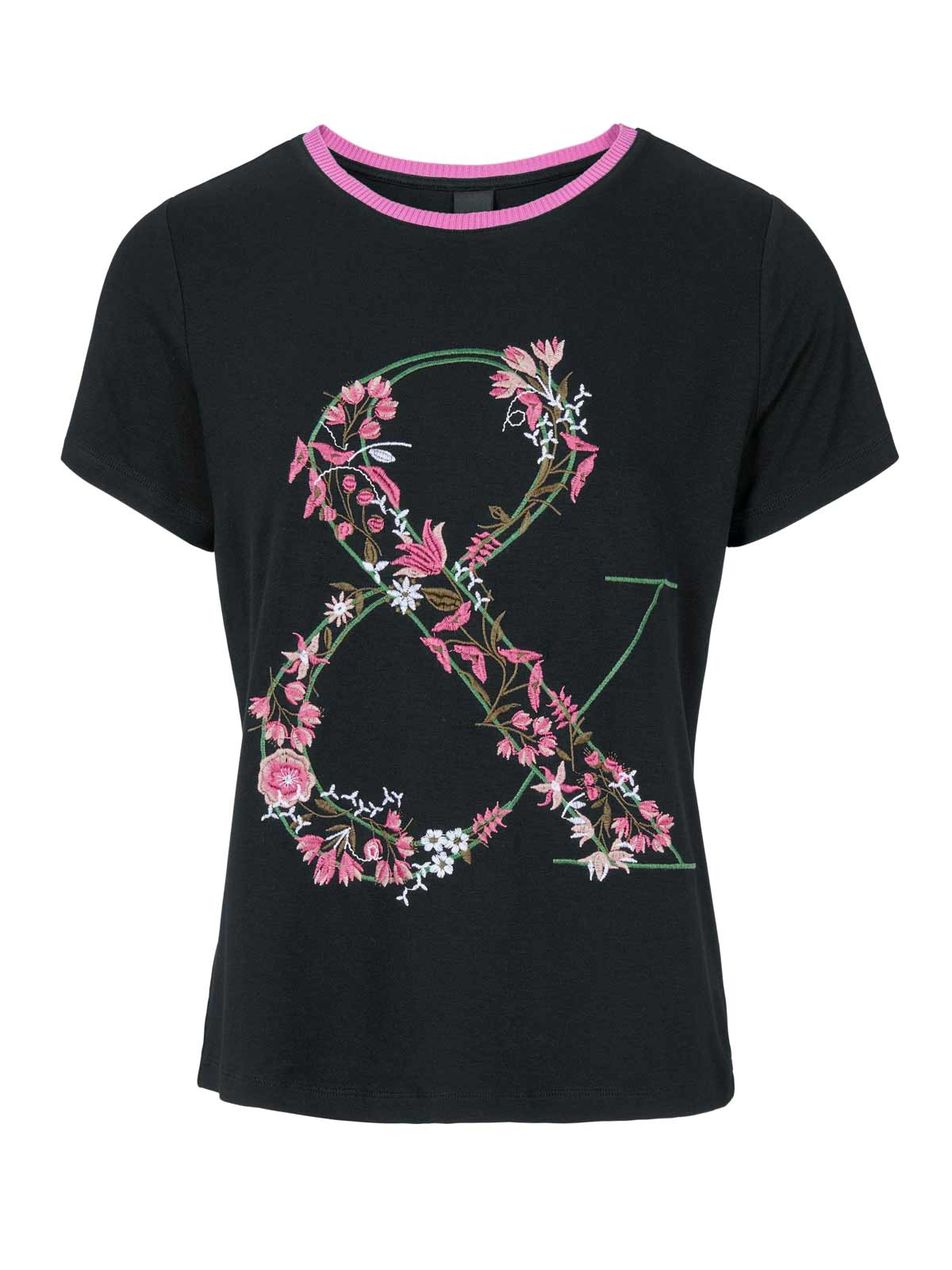 Heine - Best Connections Damen Jerseyshirt mit Stickerei, schwarz