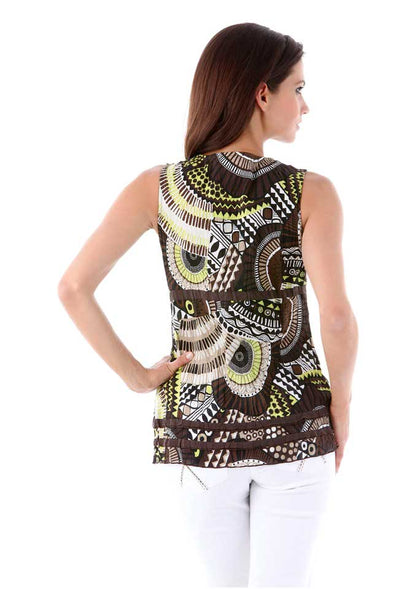 Vivance Collection Damen Blusentop, braun-bunt