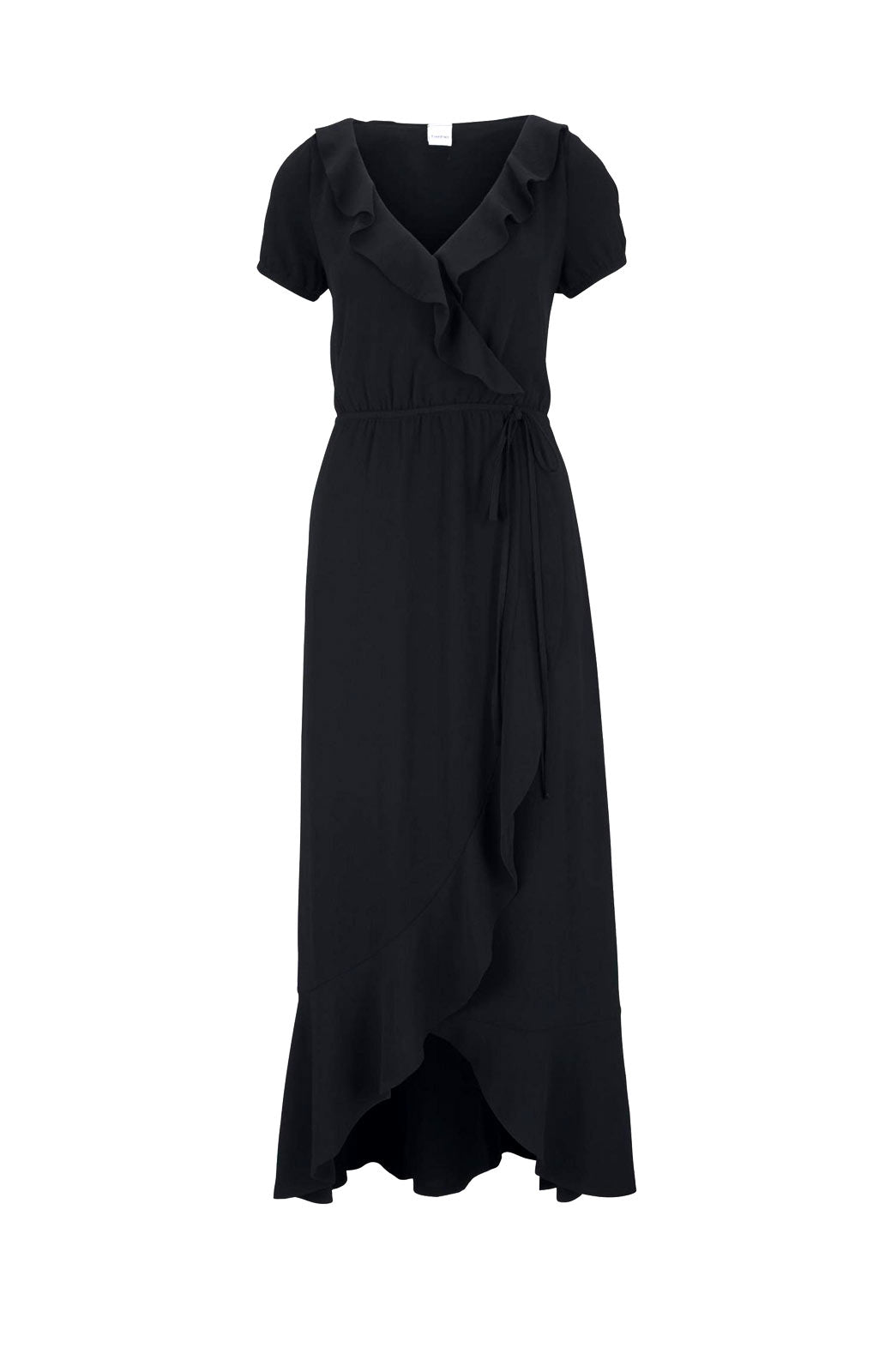 HEINE Damen Volantkleid, schwarz