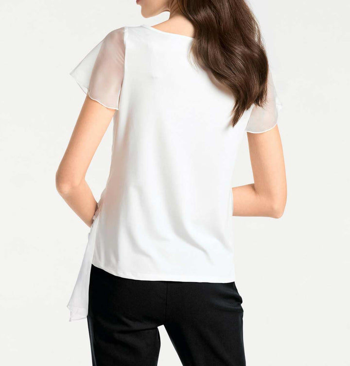 Ashley Brooke Damen Designer-Shirt mit Pailletten, weiß