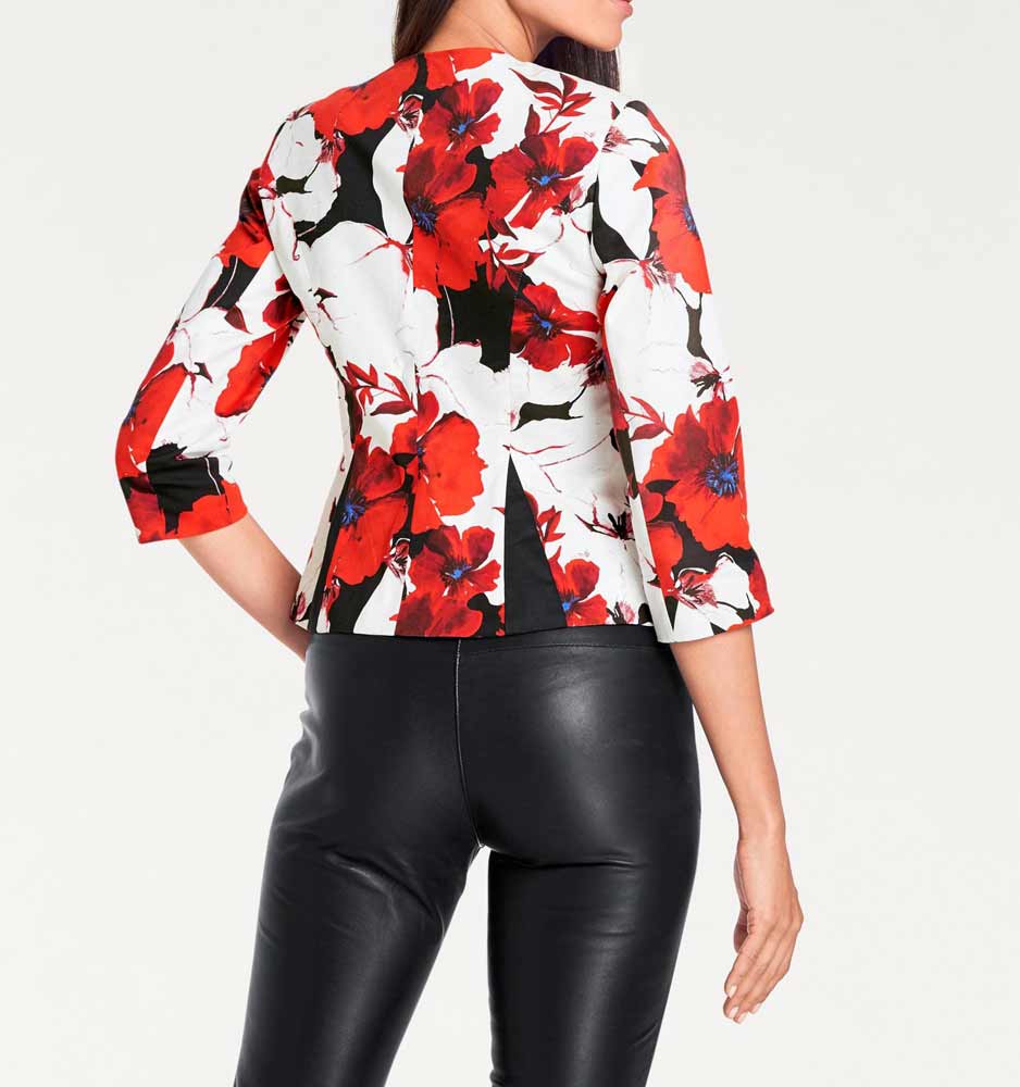 Ashley Brooke Damen Designer-Blazer, weiß-bunt