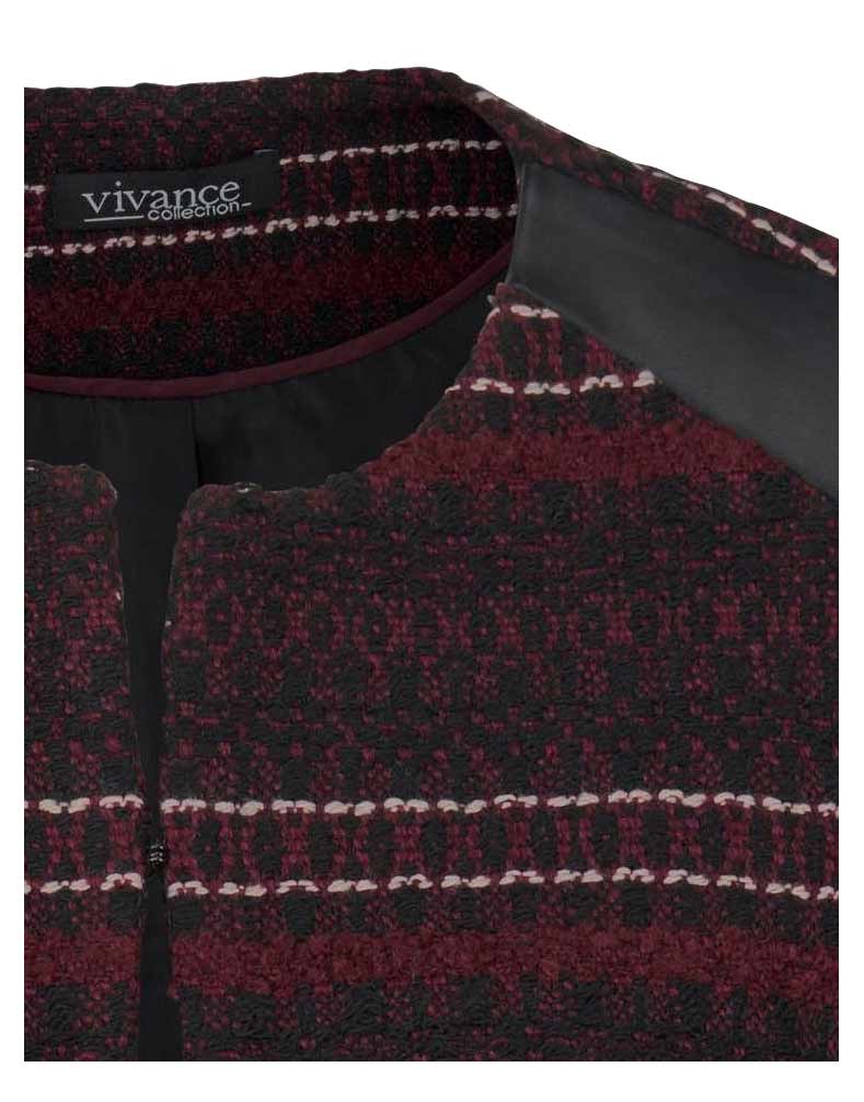 Vivance Collection Damen Kurzjacke, bordeaux-schwarz