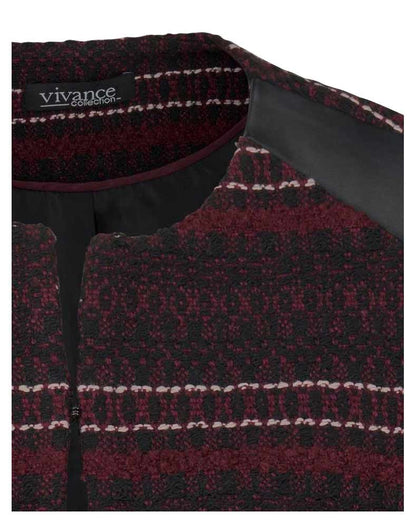 Vivance Collection Damen Kurzjacke, bordeaux-schwarz