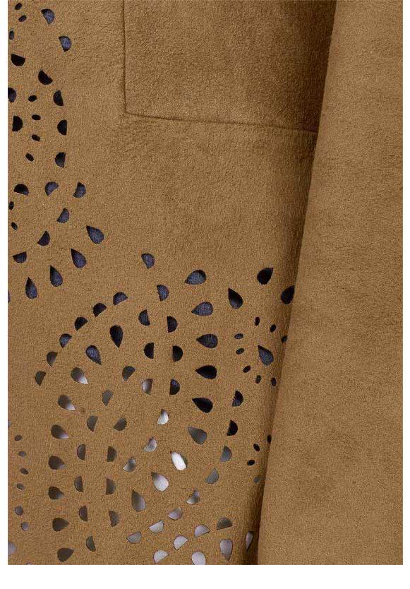 Boysens Damen Velourslederimitat-Longjacke, camel