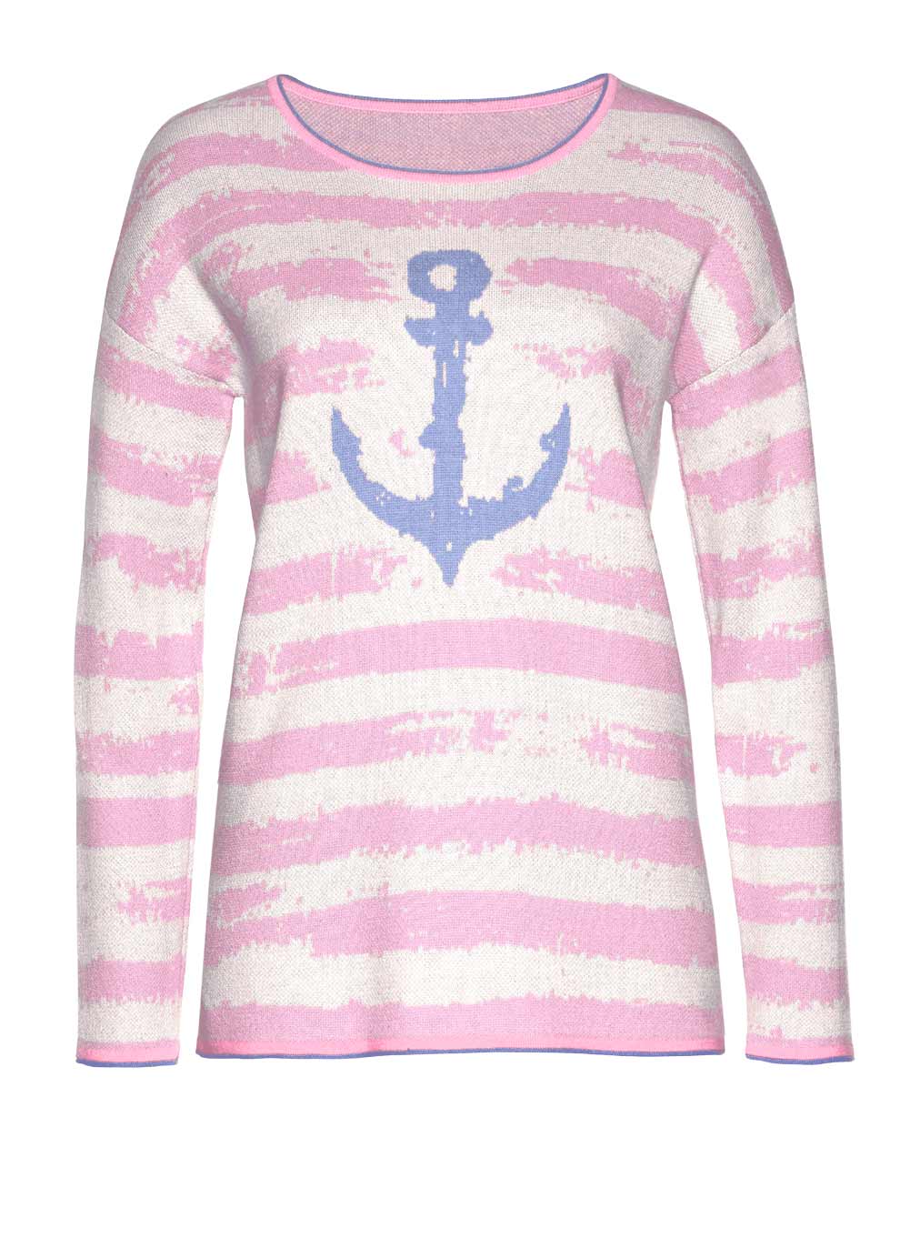 CHEER Damen Pullover, pink-ecru-blau