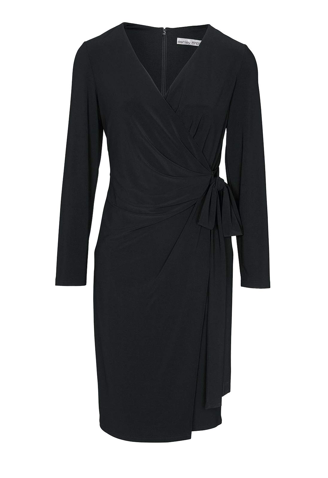 Ashley Brooke Damen Designer-Wickelkleid, schwarz