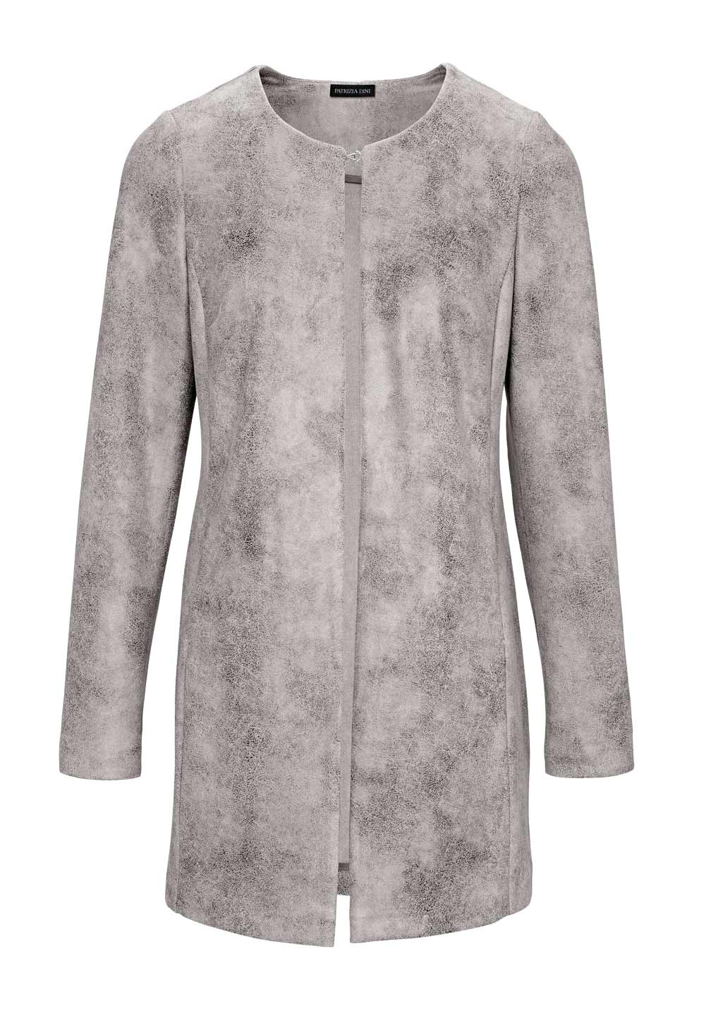 Patrizia Dini Damen Designer-Lederimitat-Jacke, grau-used