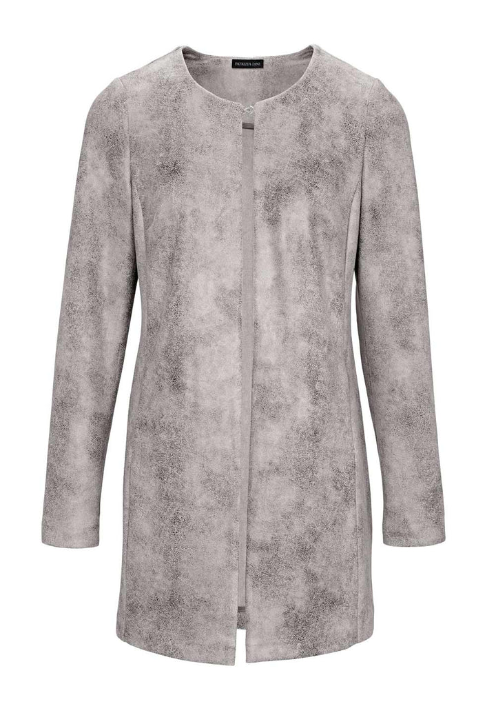 Patrizia Dini Damen Designer-Lederimitat-Jacke, grau-used