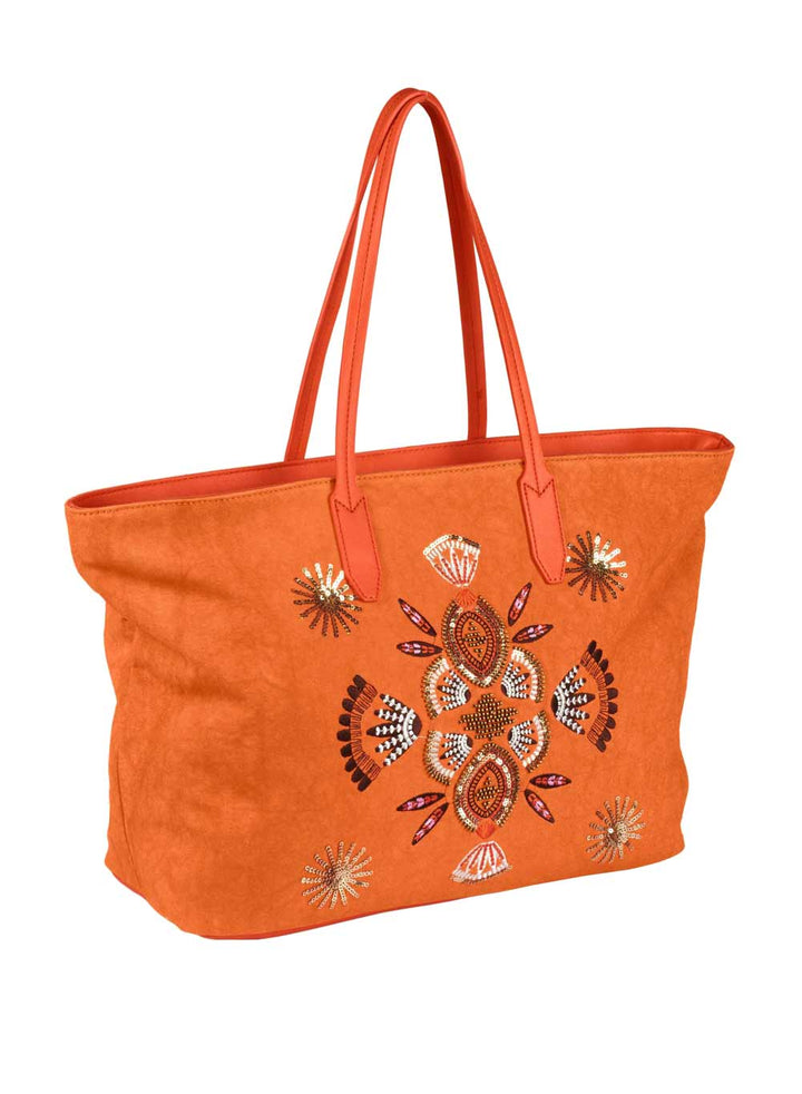 Heine Damen Shopper mit Pailletten, orange