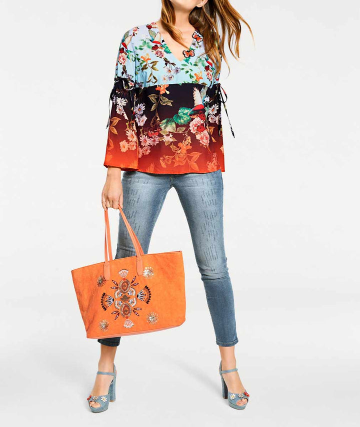 Heine Damen Shopper mit Pailletten, orange