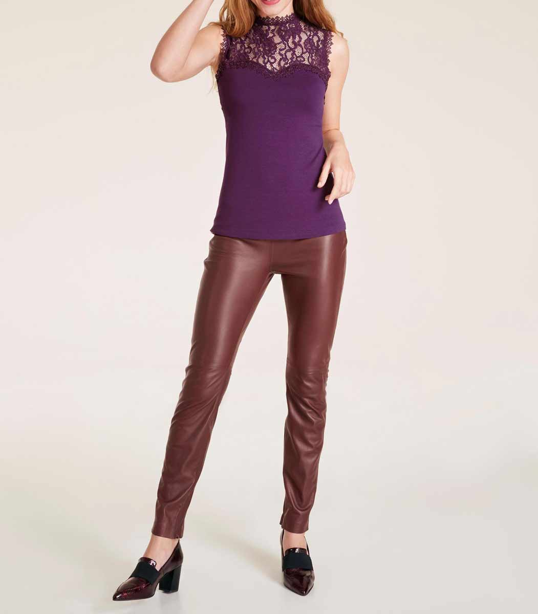 Heine Damen Jersey-Spitzentop, lila