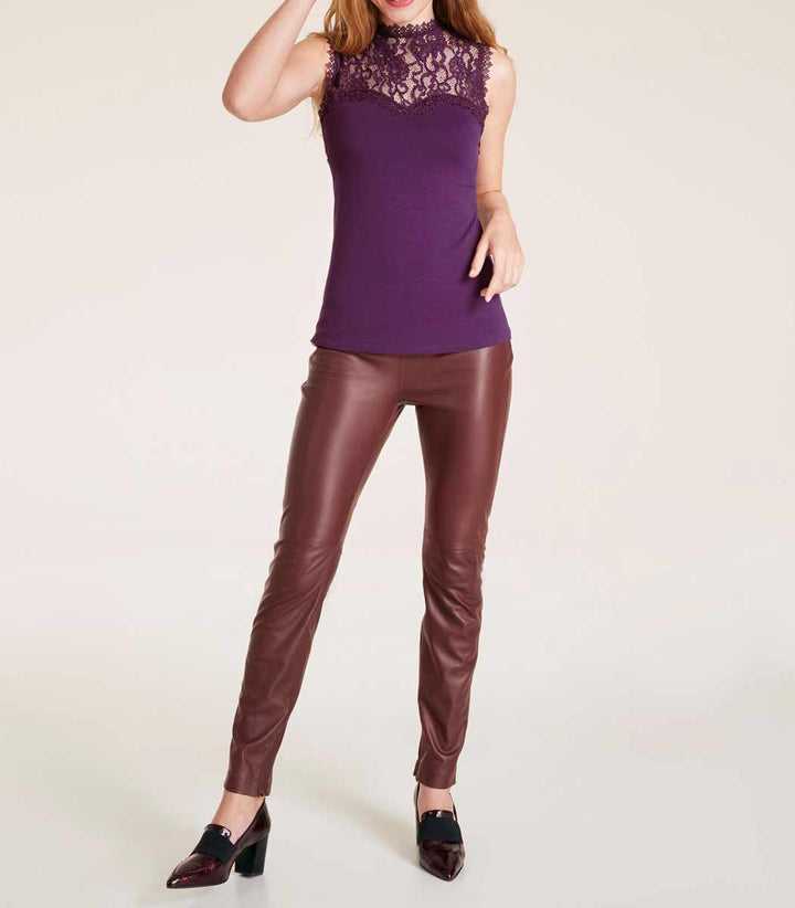Heine Damen Jersey-Spitzentop, lila