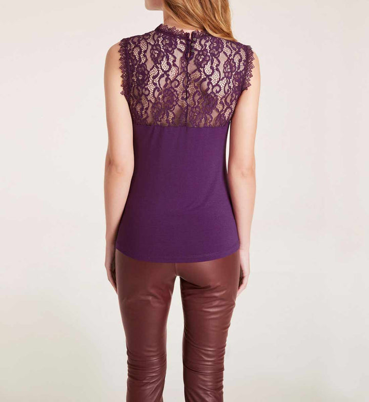 Heine Damen Jersey-Spitzentop, lila