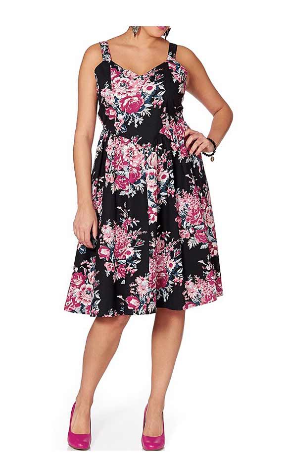 Joe Browns Damen Marken-Kleid, schwarz-pink